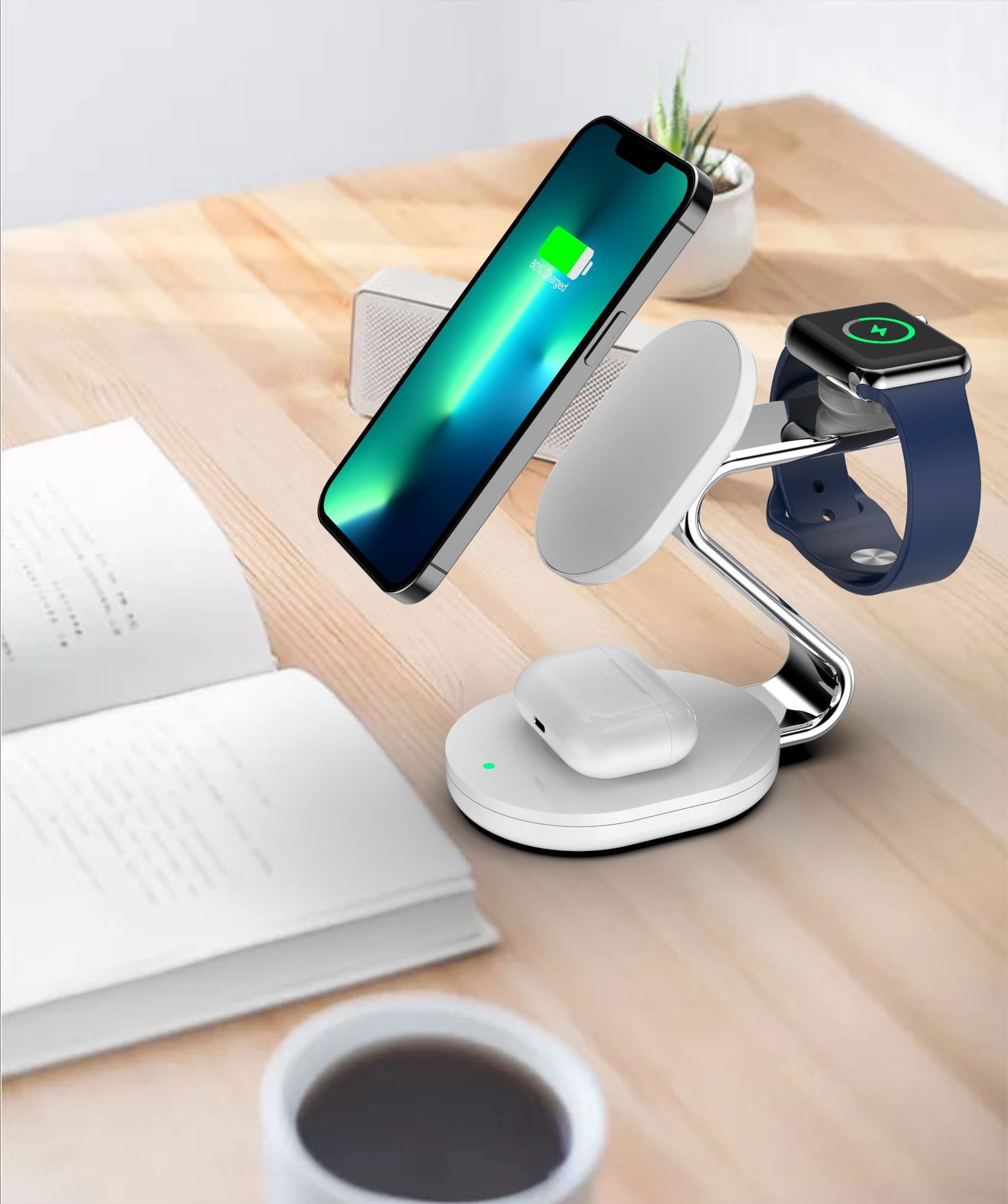 TriMag Pro — Three-in-One Magnetic Wireless Charger