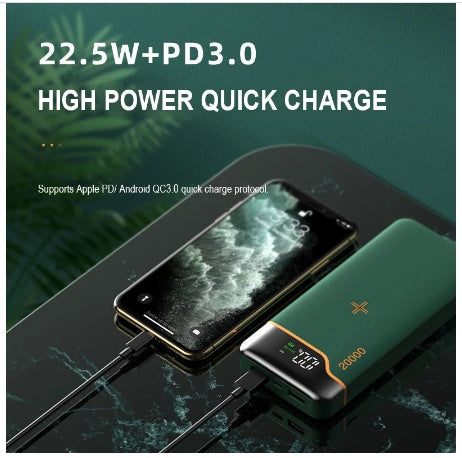 PowerMax™ 20,000mAh Wireless Charging Power Bank – 22.5W Super Fast Charging with 15W Wireless Output