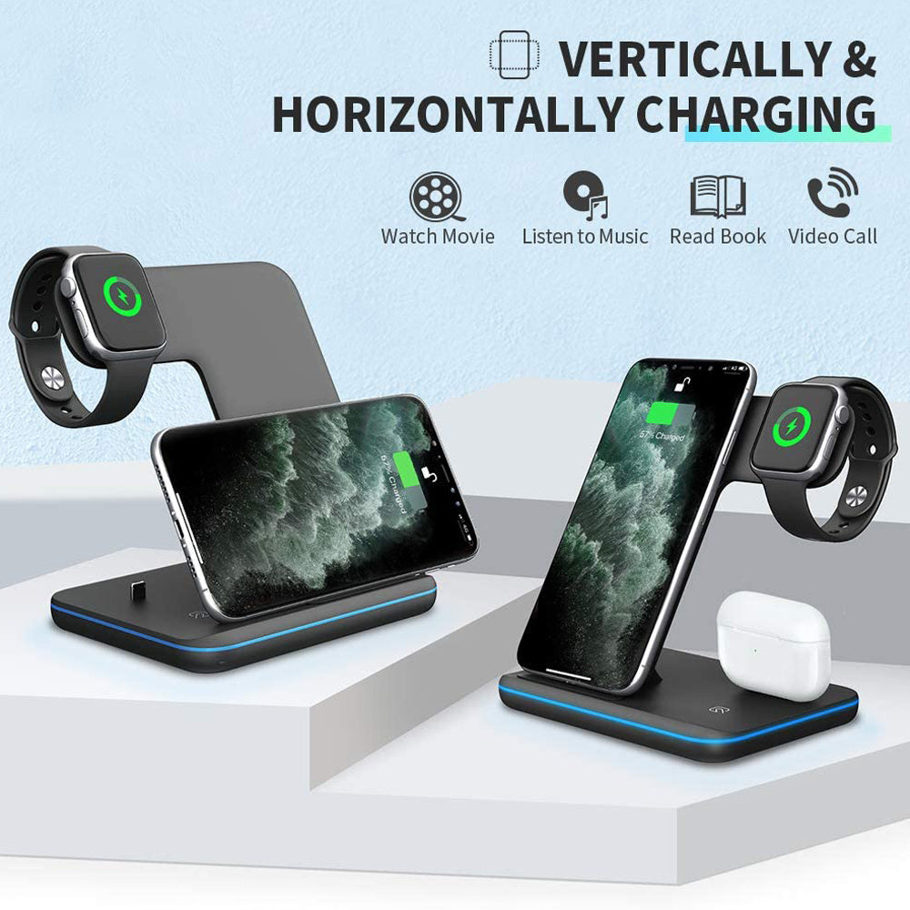 TrioCharge™ 3-in-1 Wireless Charging Stand