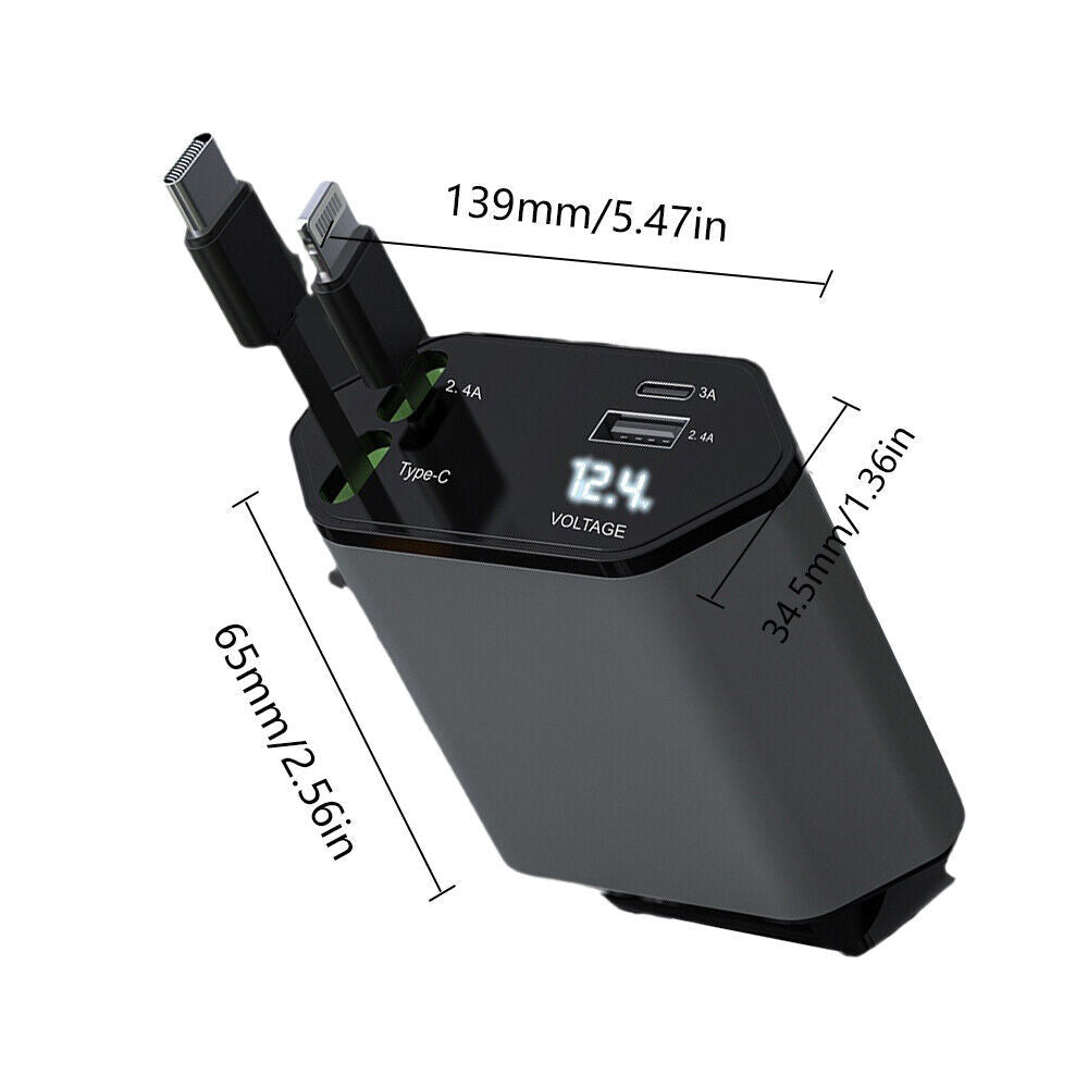 VoltFlex™ 120W Retractable Car Charger